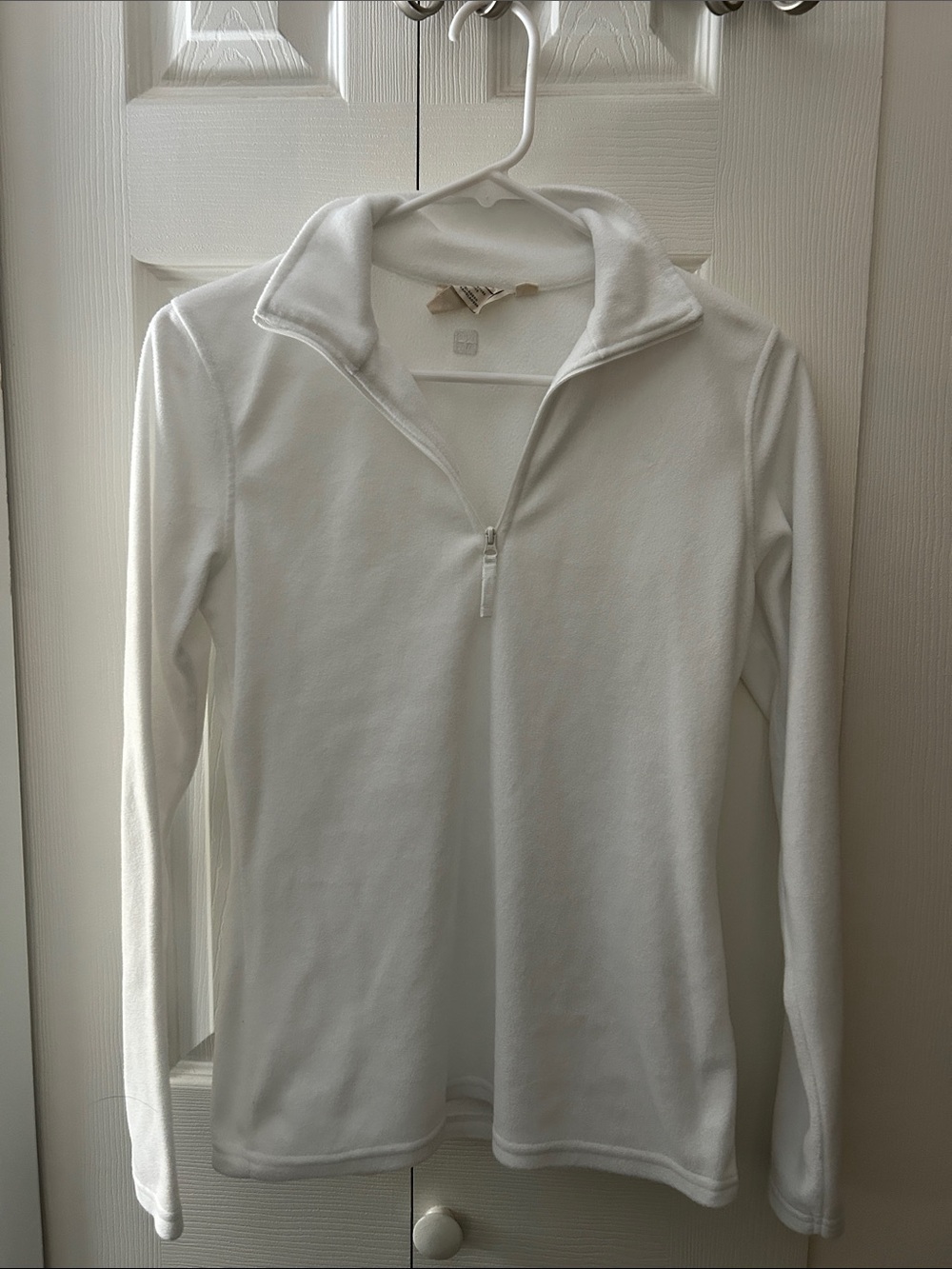 Women's White Quarter-Zip Pullover Hoodie